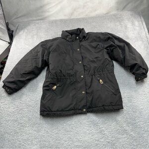 VTG Snowlion Goose Down Puffer Jacket Winter Coat Black Women Medium *READ DESC